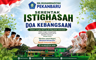 Serentak Istighasah dan Doa Kebangsaan, Madrasah Aliyah Muhammadiyah Pekanbaru Panjatkan Doa untuk Negeri